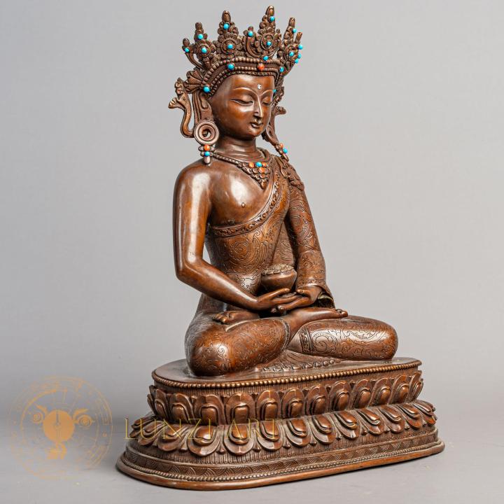 Amitayus Statue | Copper Oxidized