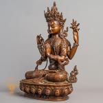 Handcrafted Chenrezig Statue | Copper Oxidized