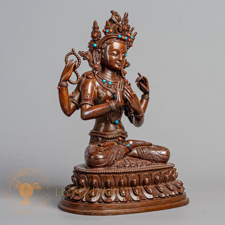Pragya Paramita Statue | Copper Oxidized