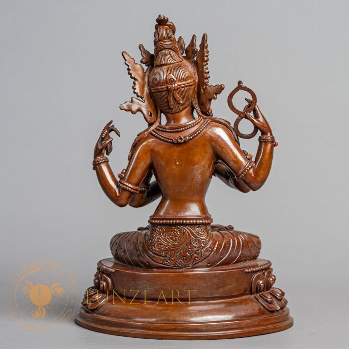 Pragya Paramita Statue | Copper Oxidized