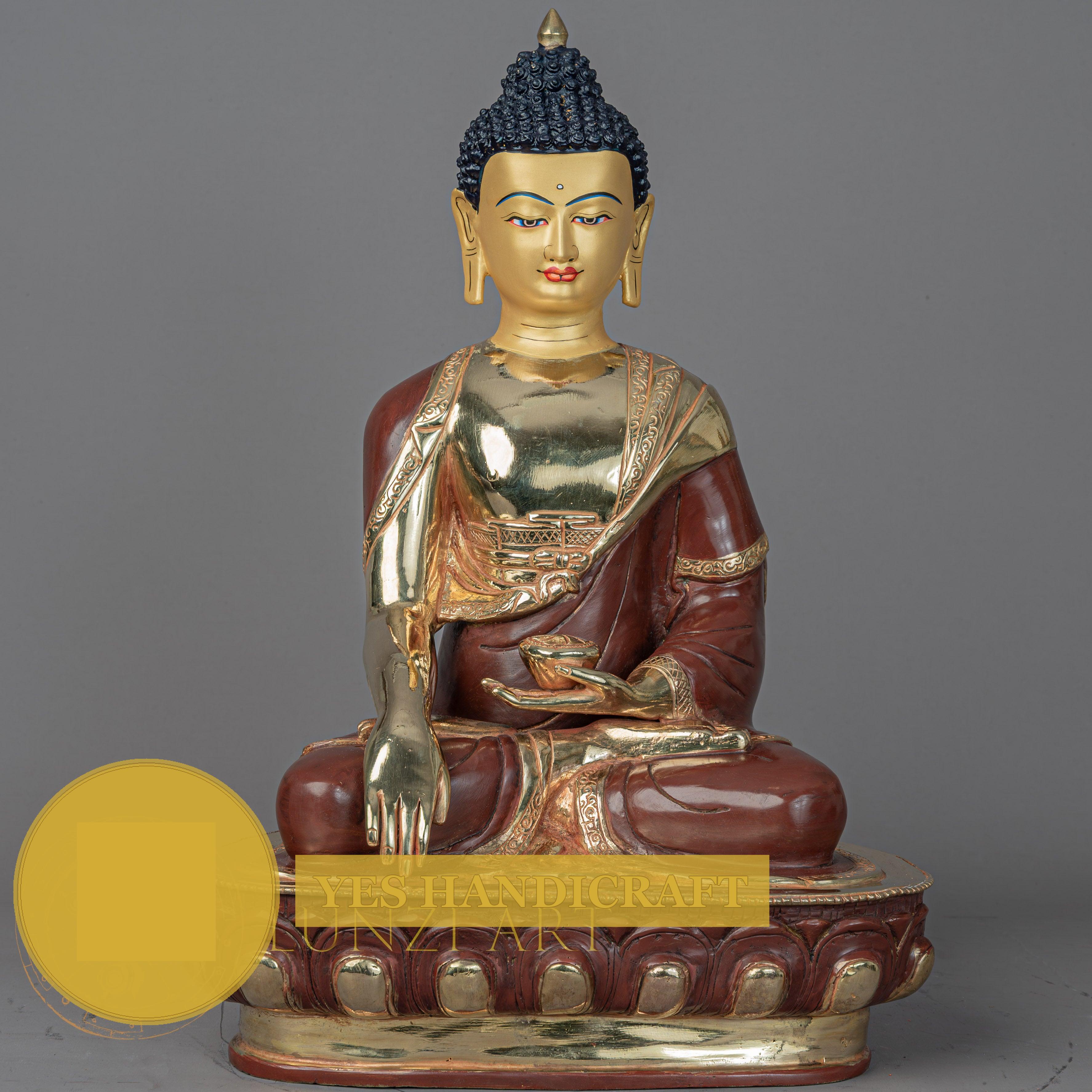 Shakyamuni Buddha | Handmade Half Gold Plated Statue