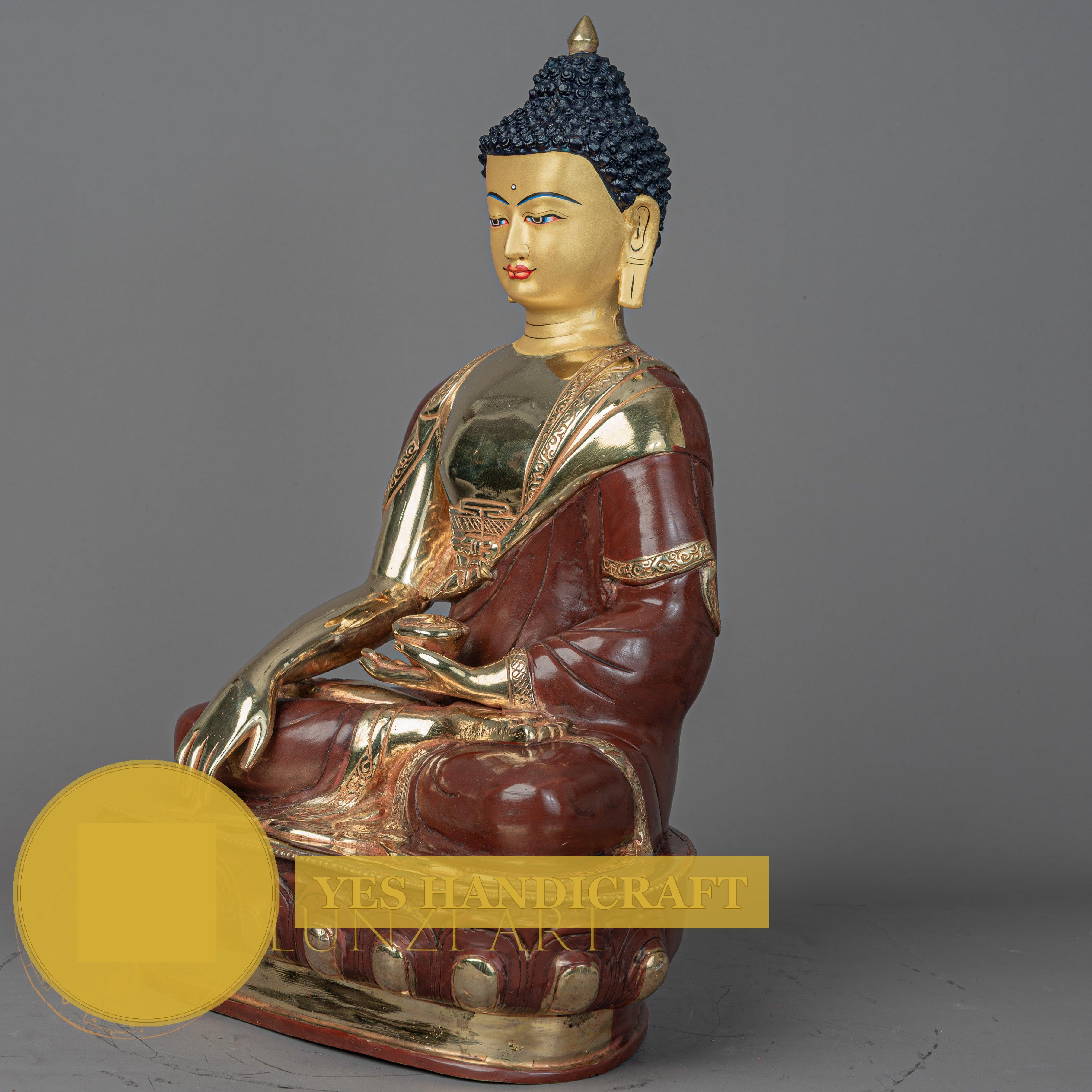 Shakyamuni Buddha | Handmade Half Gold Plated Statue