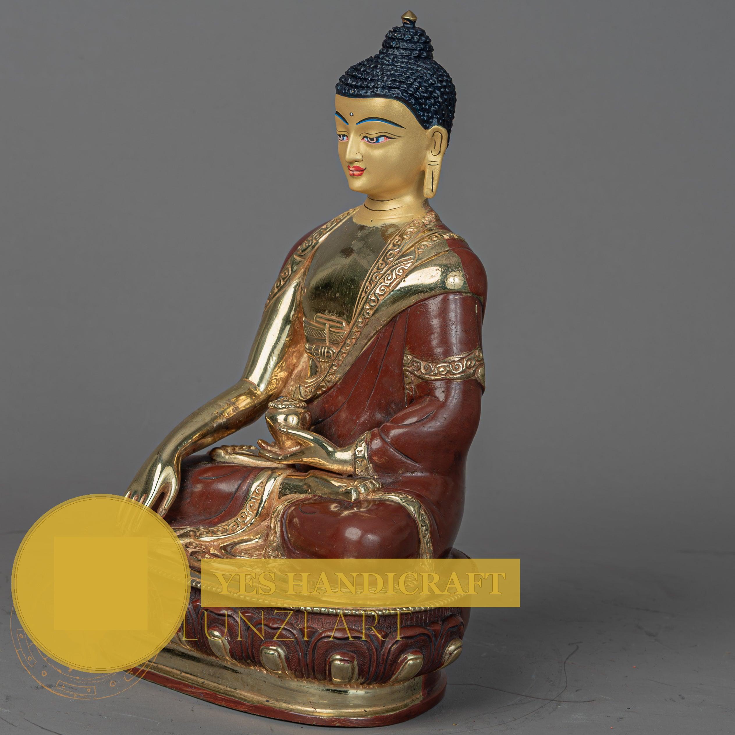 Shakyamuni Buddha | Handmade Half Gold Plated Statue