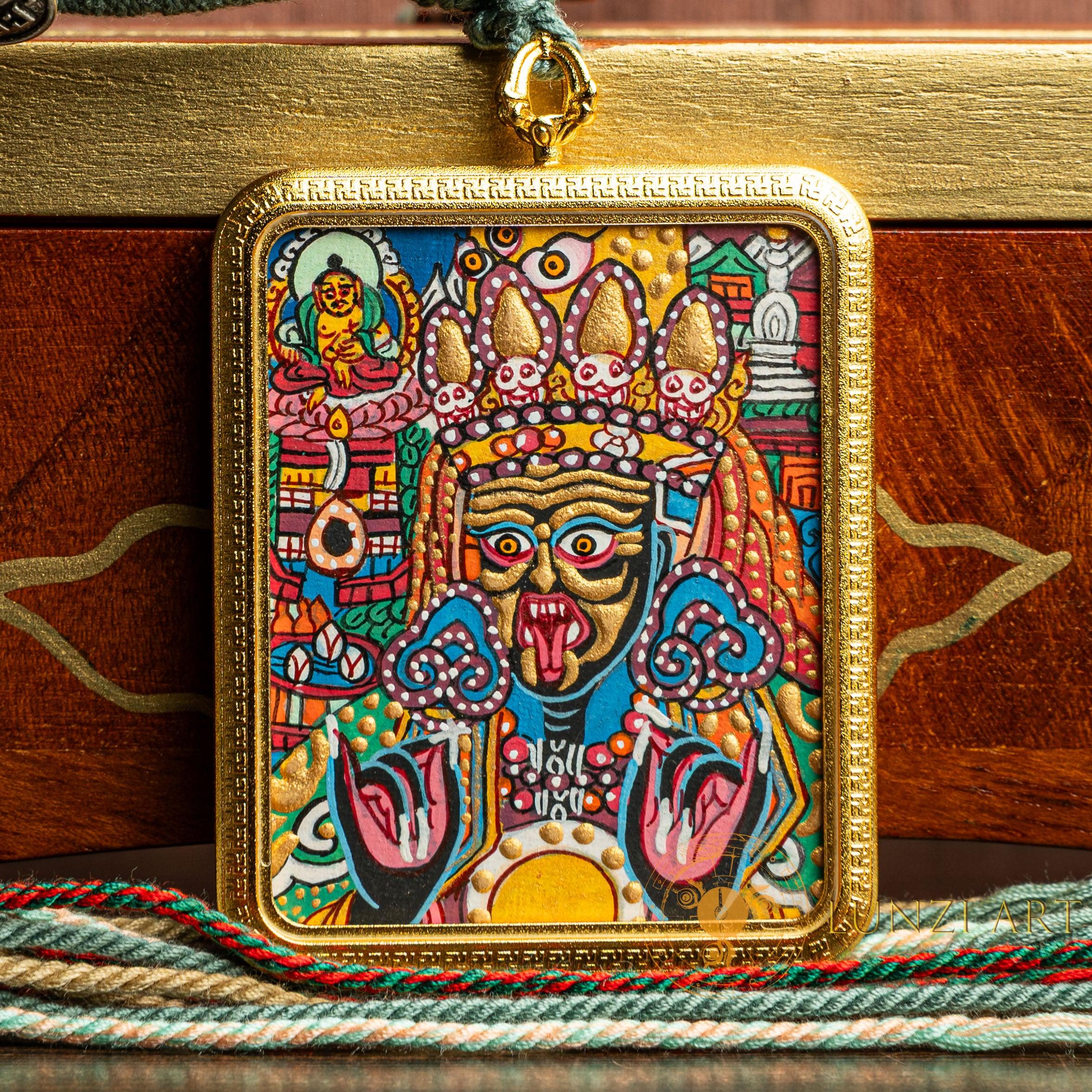 Hand-Painted Zachi Lhamo Ghau Locket Thangka