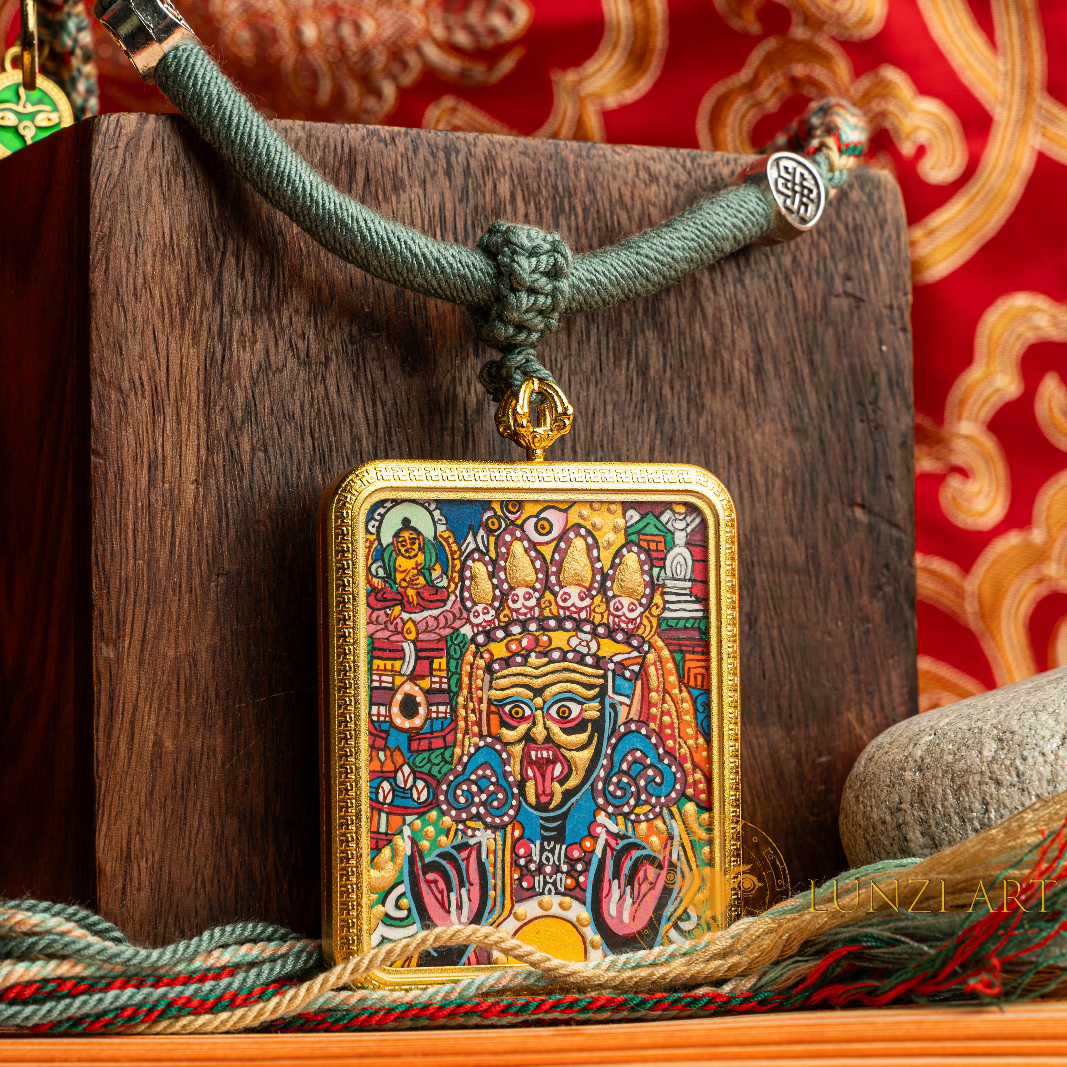 Hand-Painted Zachi Lhamo Ghau Locket Thangka
