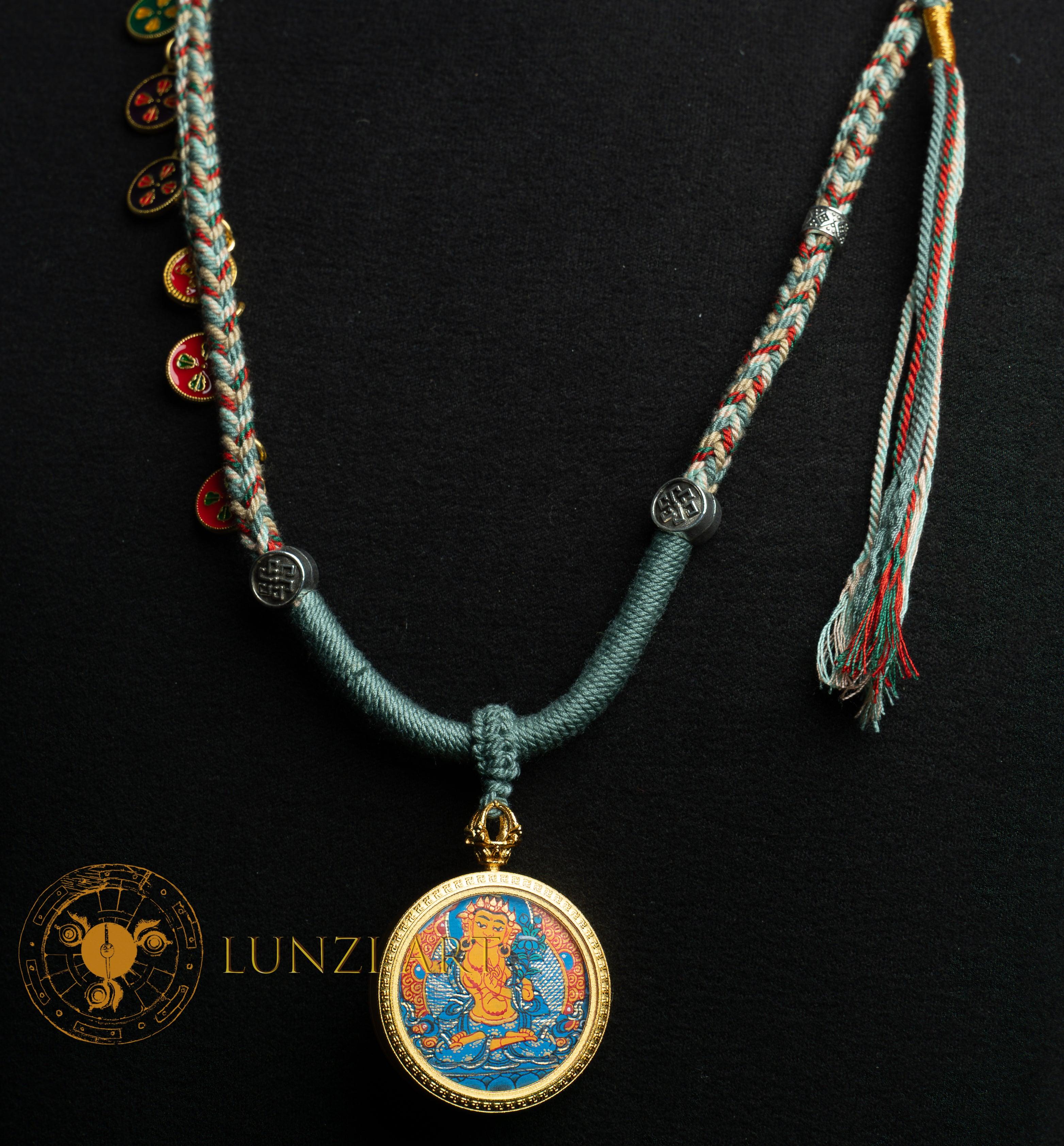 Hand-Painted Manjushri Locket (Ghau) Thangka