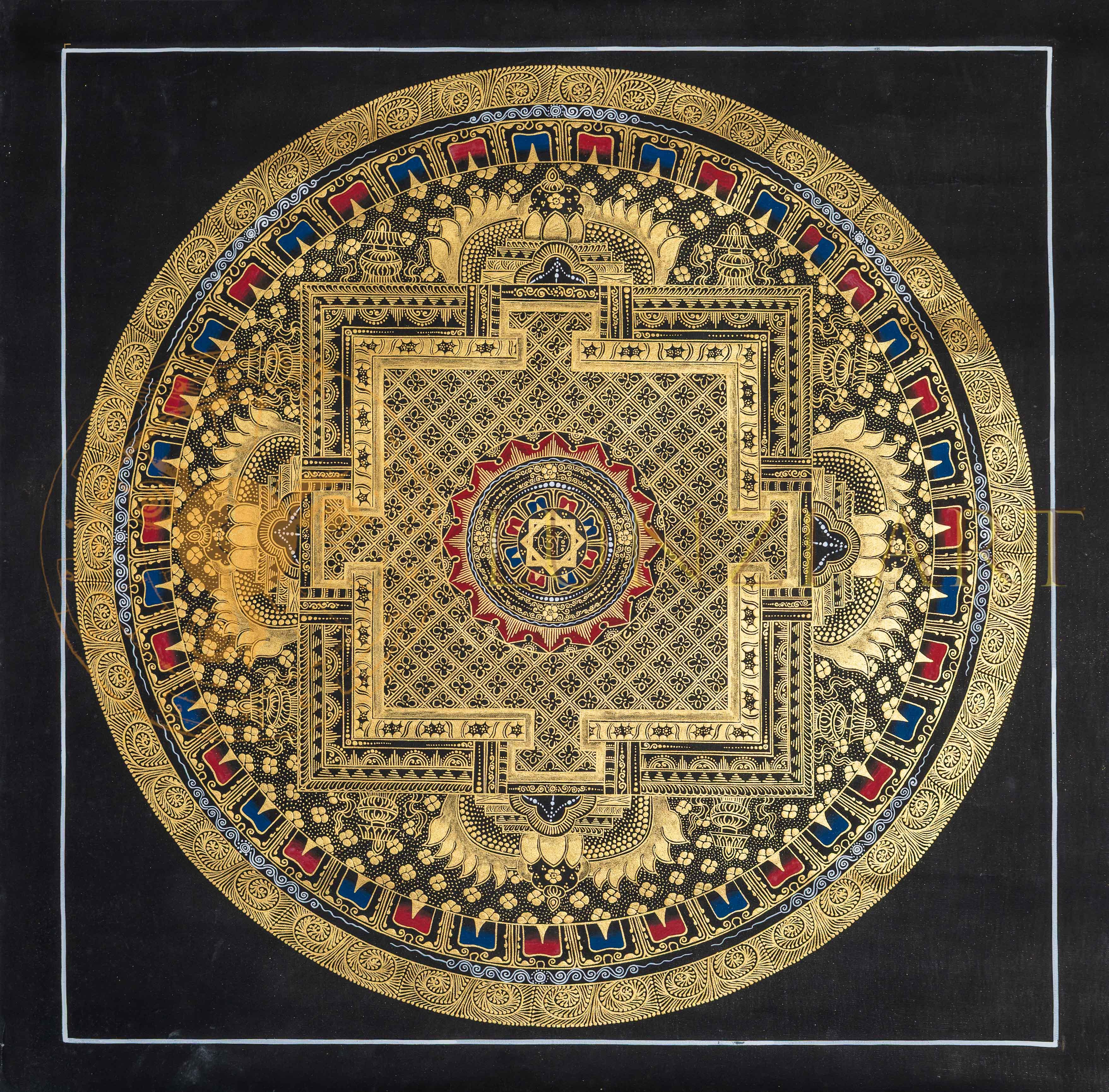 Gold Kalachakra Mandala: The Wheel of Cosmic Time