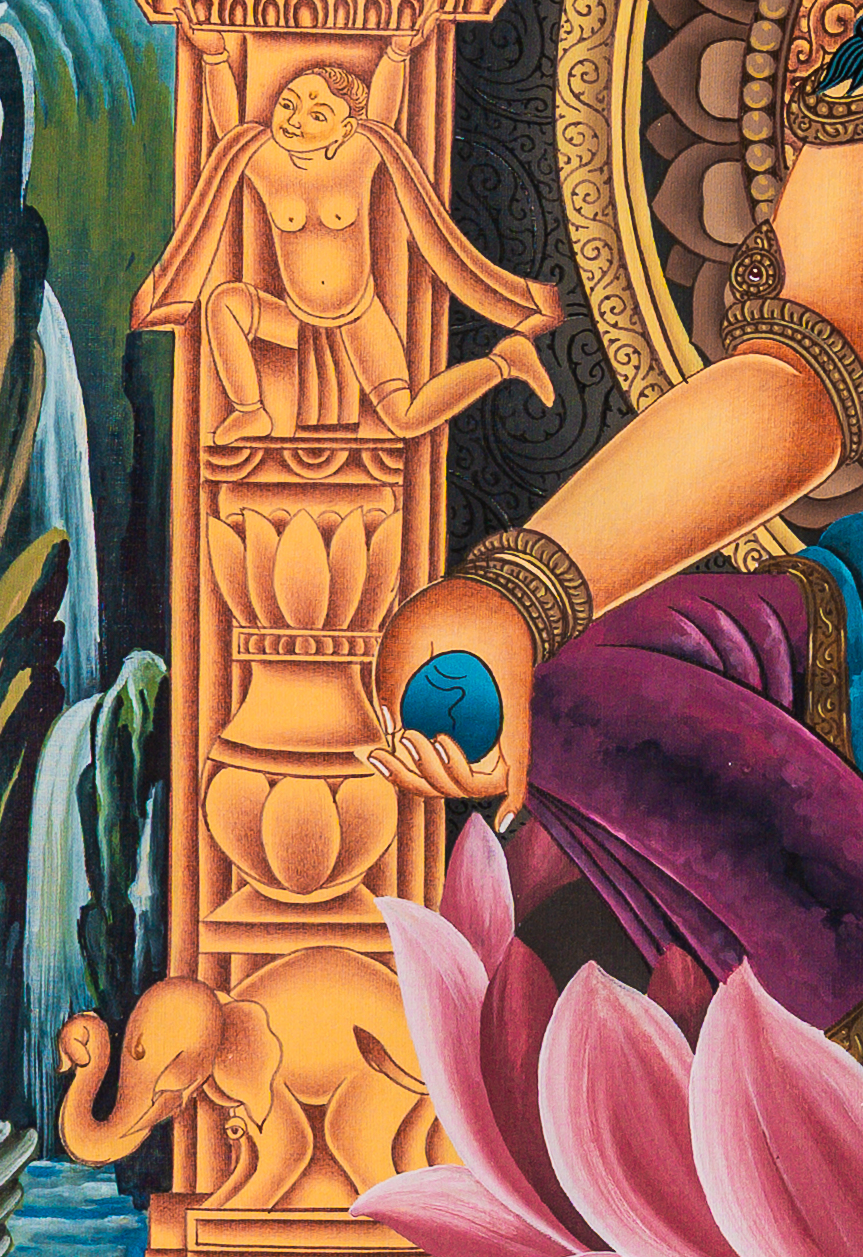 Zambhala Thangka: The Benevolent Guardian of Spiritual Wealth