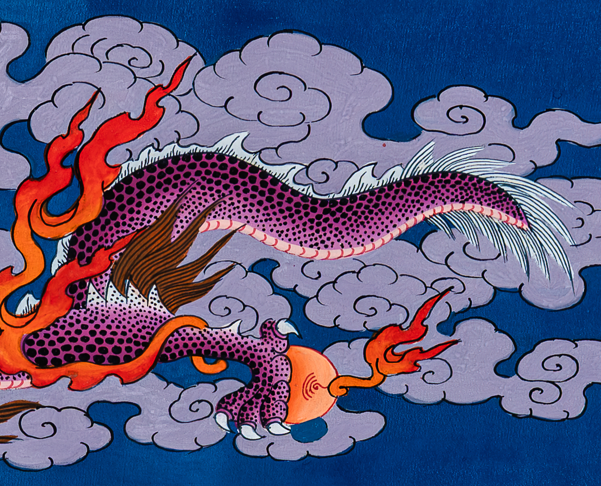 The Druk (Thunder Dragon) Thangka: Celestial Voice of Power