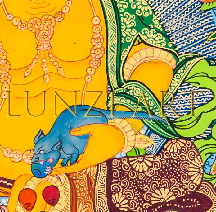 Yellow Jambhala Thangka: The Sovereign of Spiritual and Material Wealth