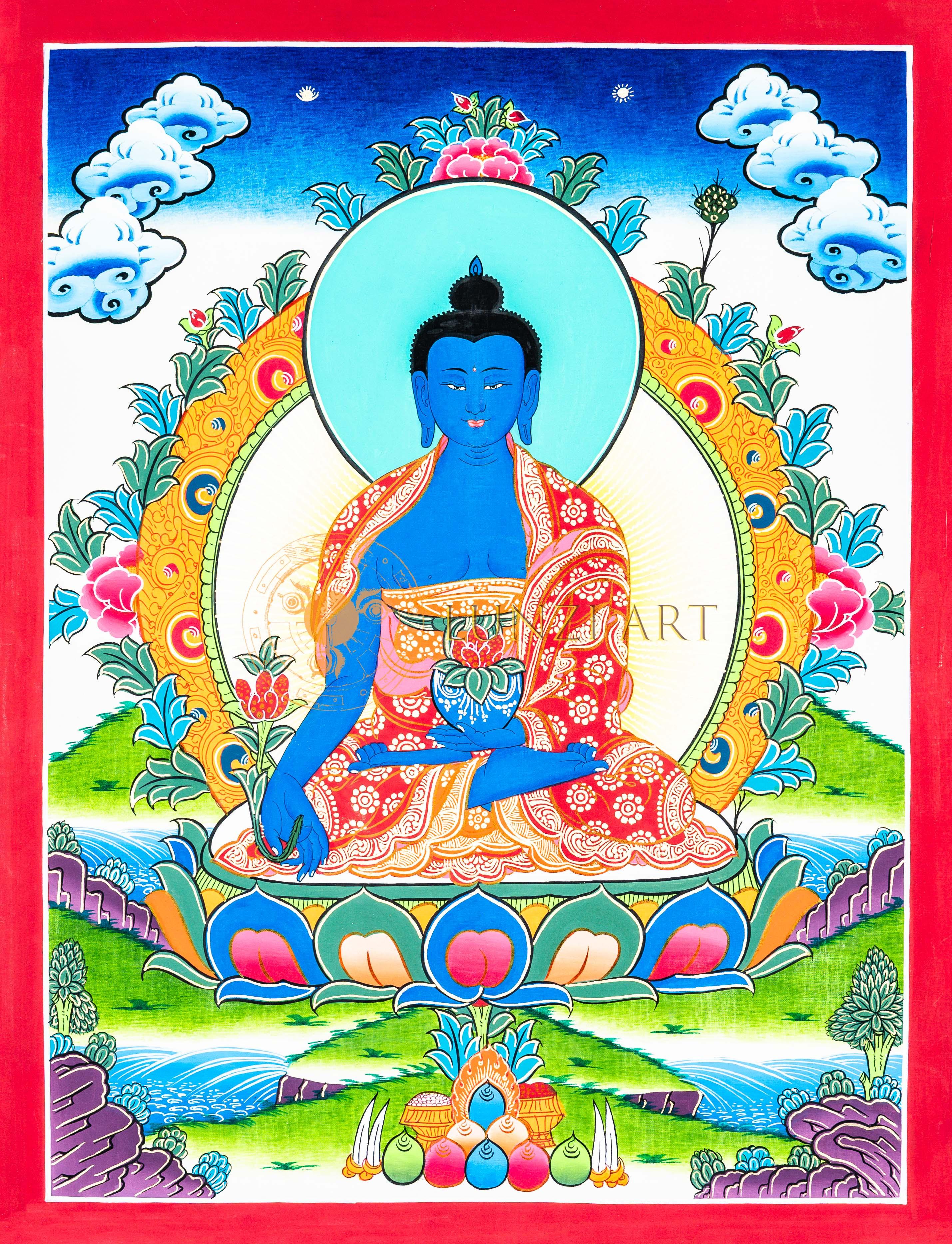 Medicine Buddha Thangka : Healing Buddha