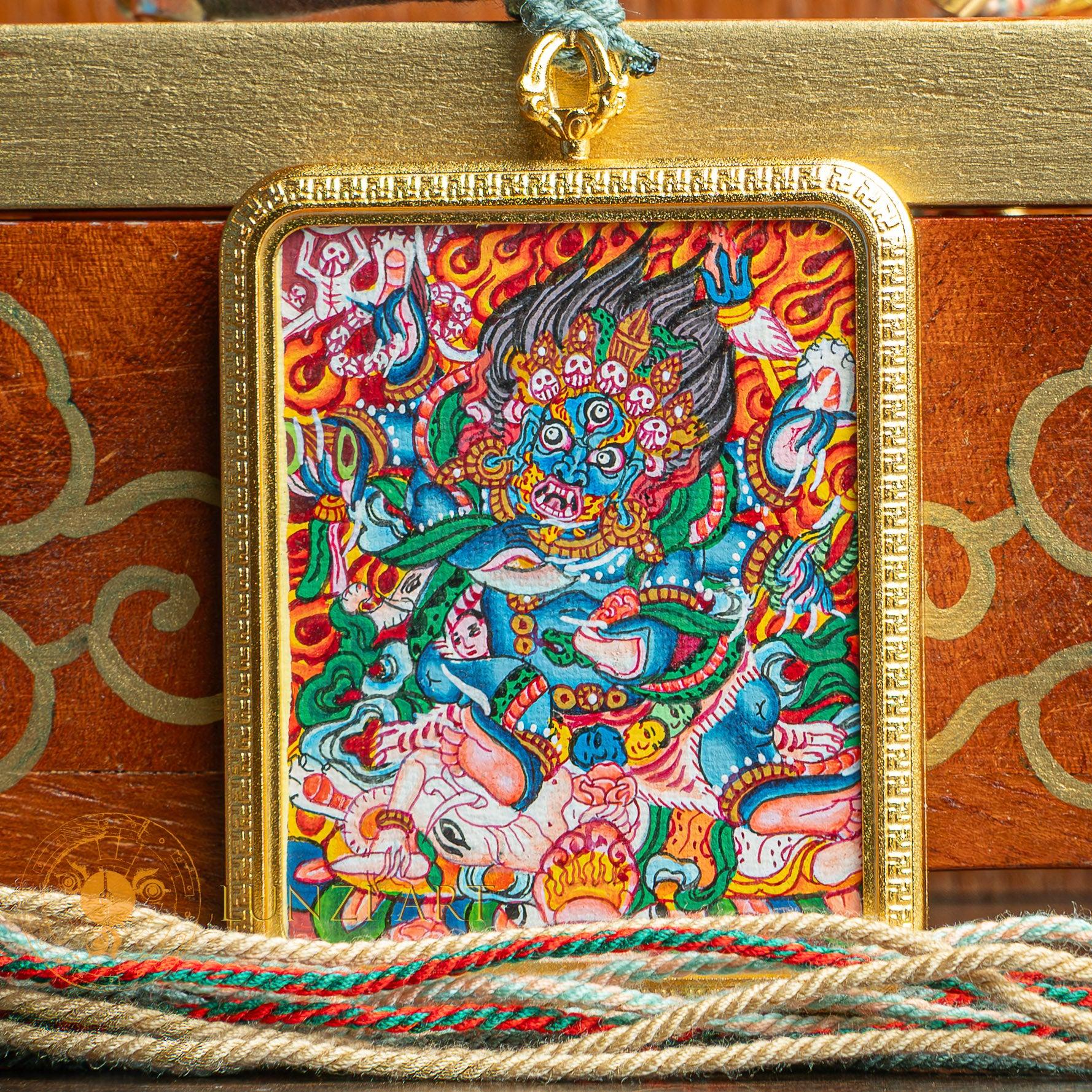 Mahakala Locket Thangka: For Protection & Spiritual Strength
