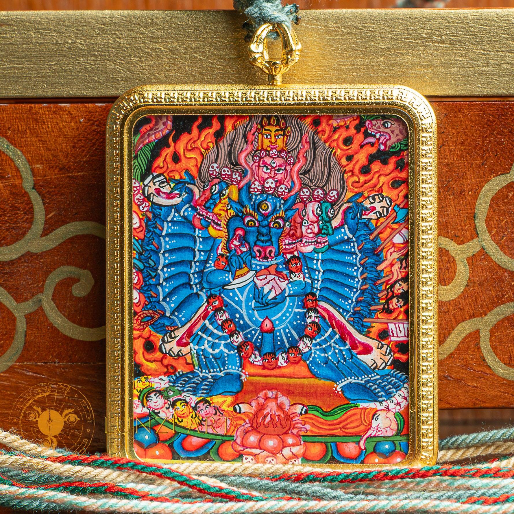 Yamantaka Locket Thangka: For Protection & Spiritual Power