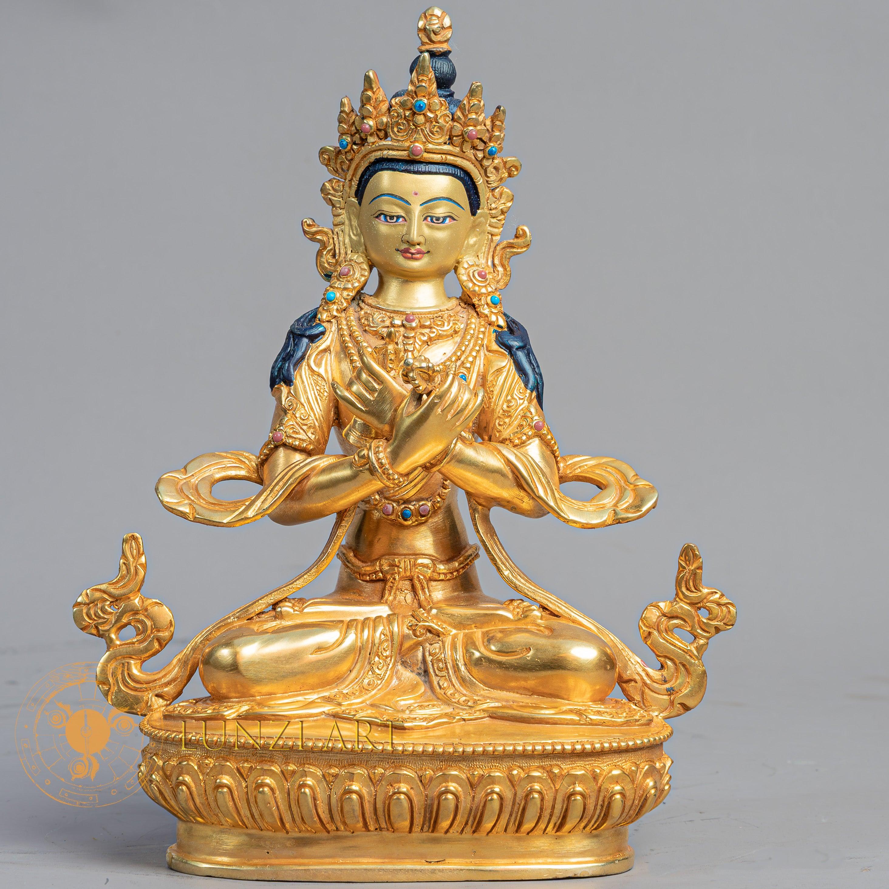 Handmade Vajradhara Statue | Fully Gold-Plated Copper