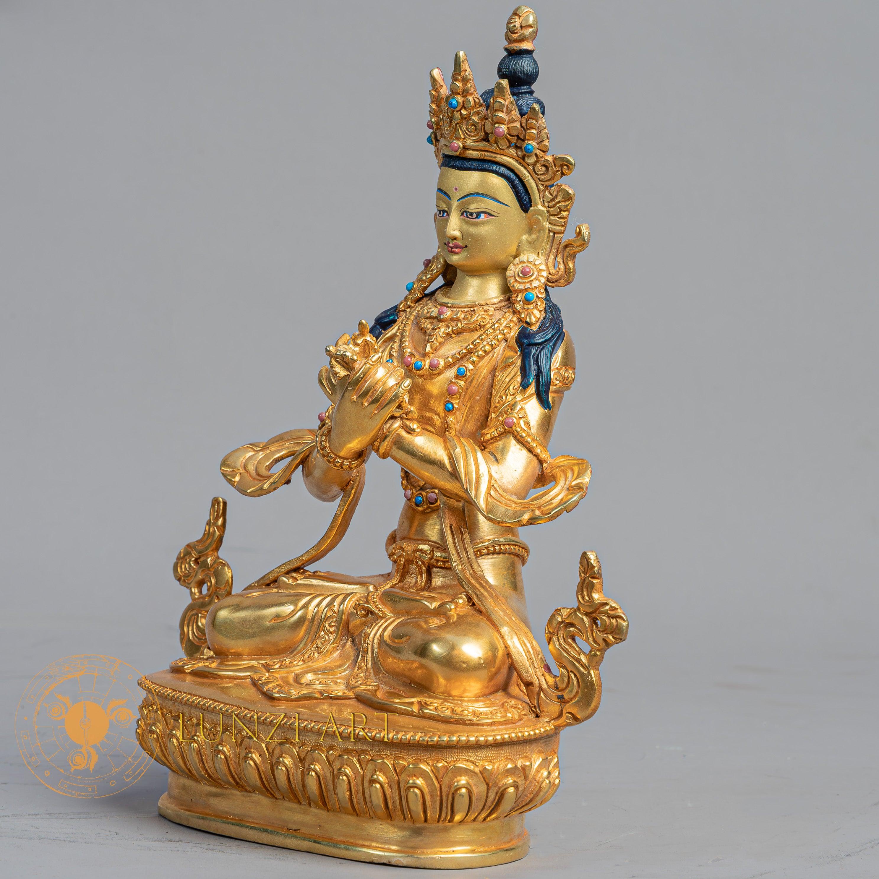 Handmade Vajradhara Statue | Fully Gold-Plated Copper