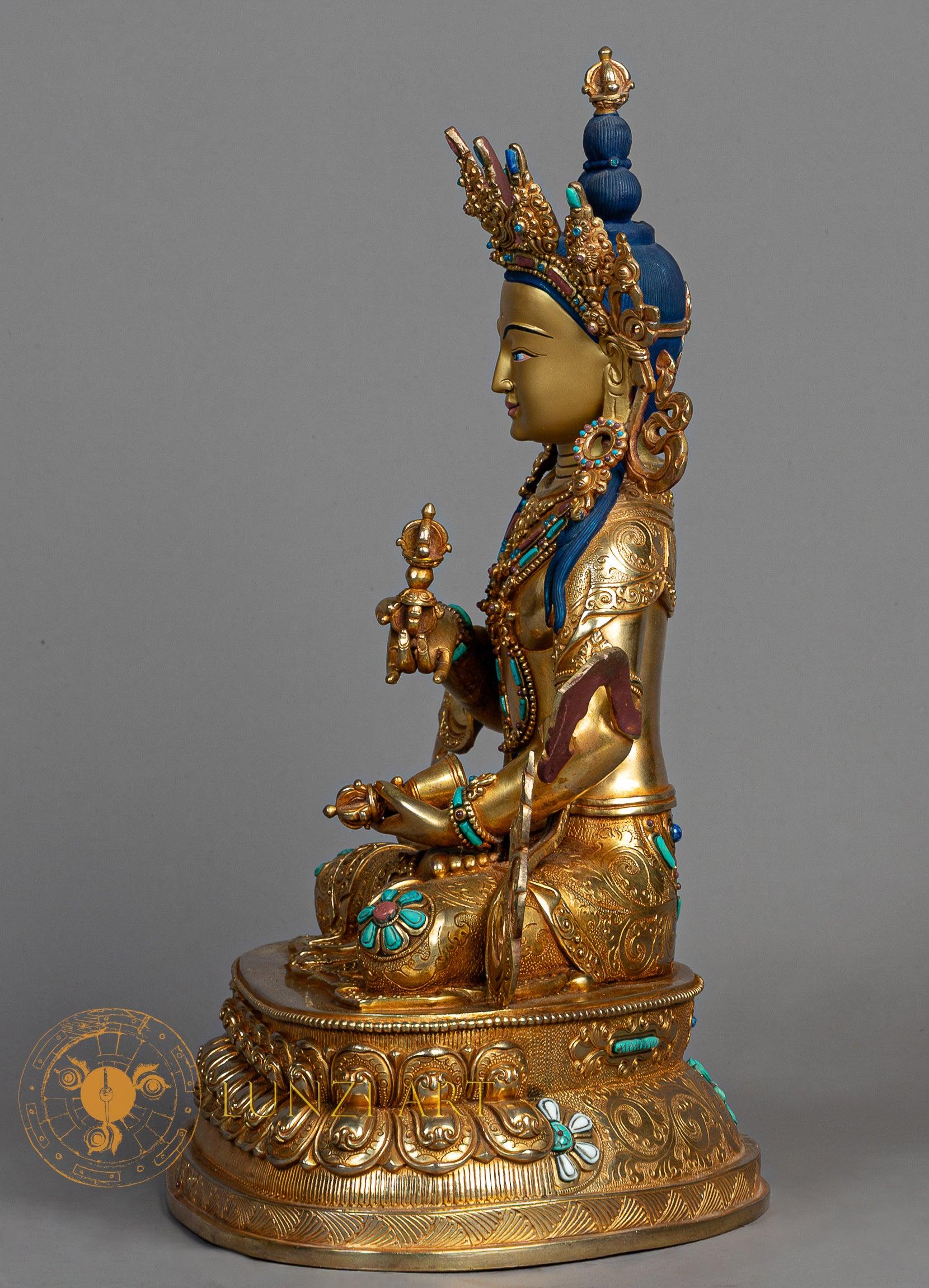 Vajrasattva Statue | Fully Gold Plated Copper