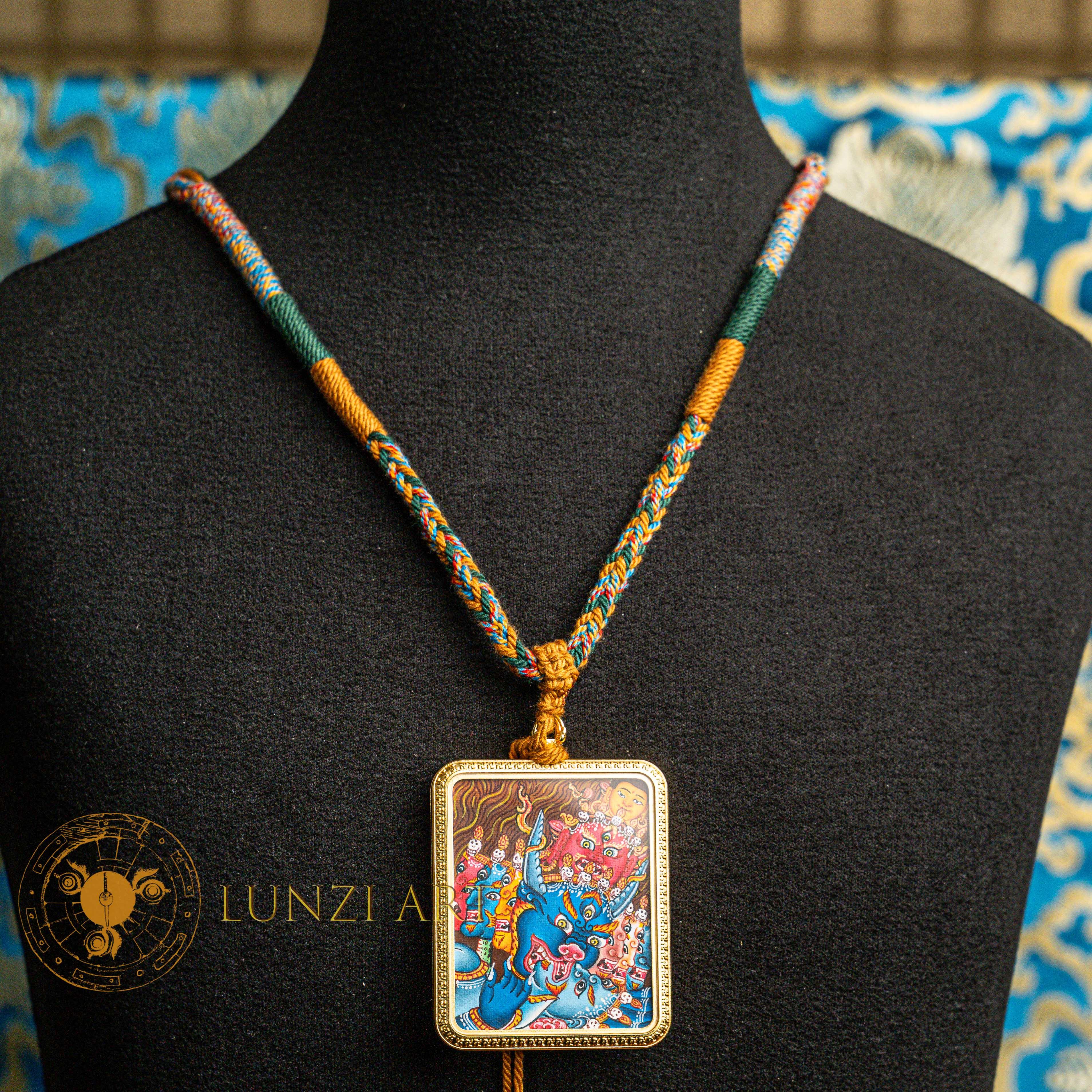 Hand-Painted Yamantaka Locket Thangka: The Ultimate Destroyer of Death and ego’s illusions
