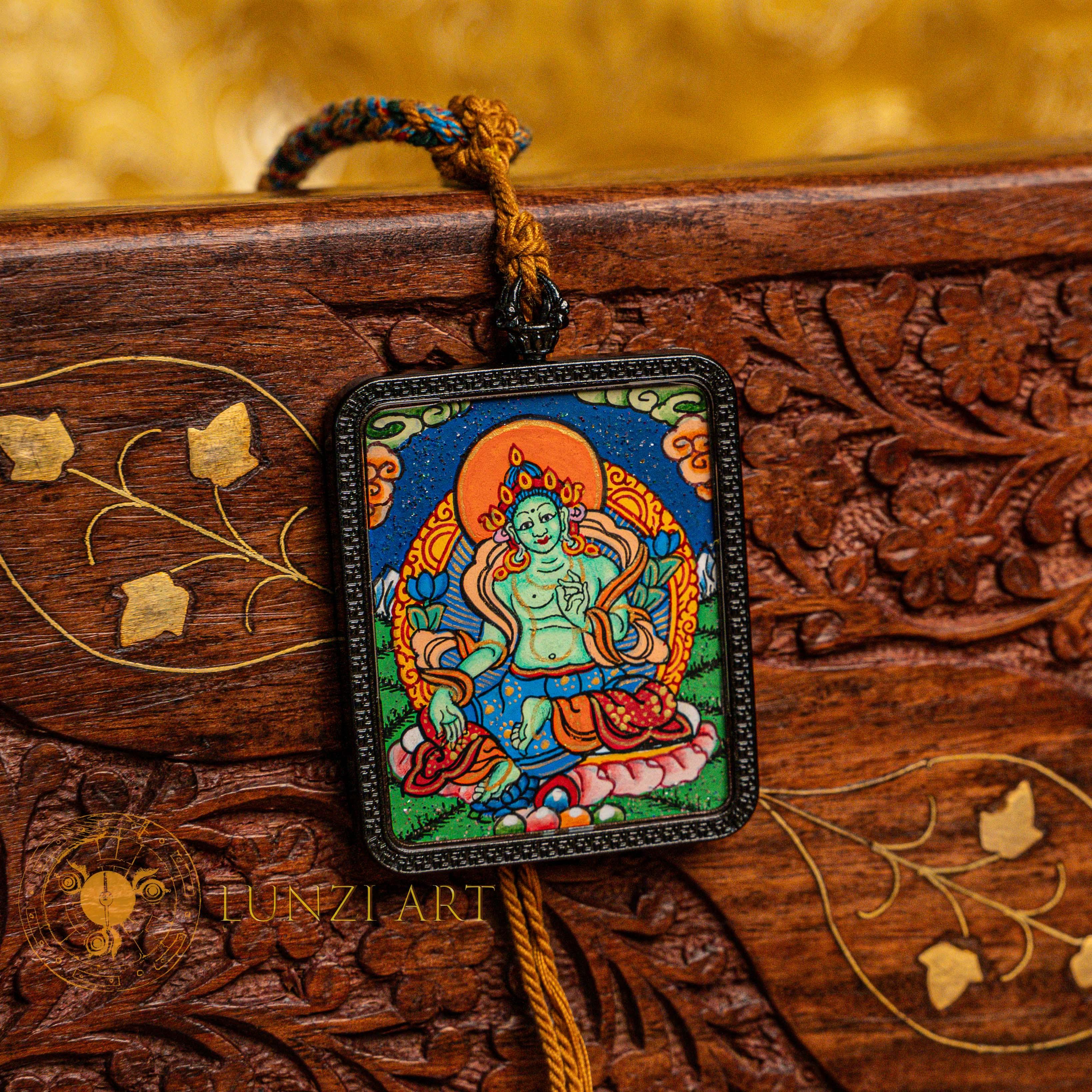 Green Tara Thangka Locket: The Swift Savior