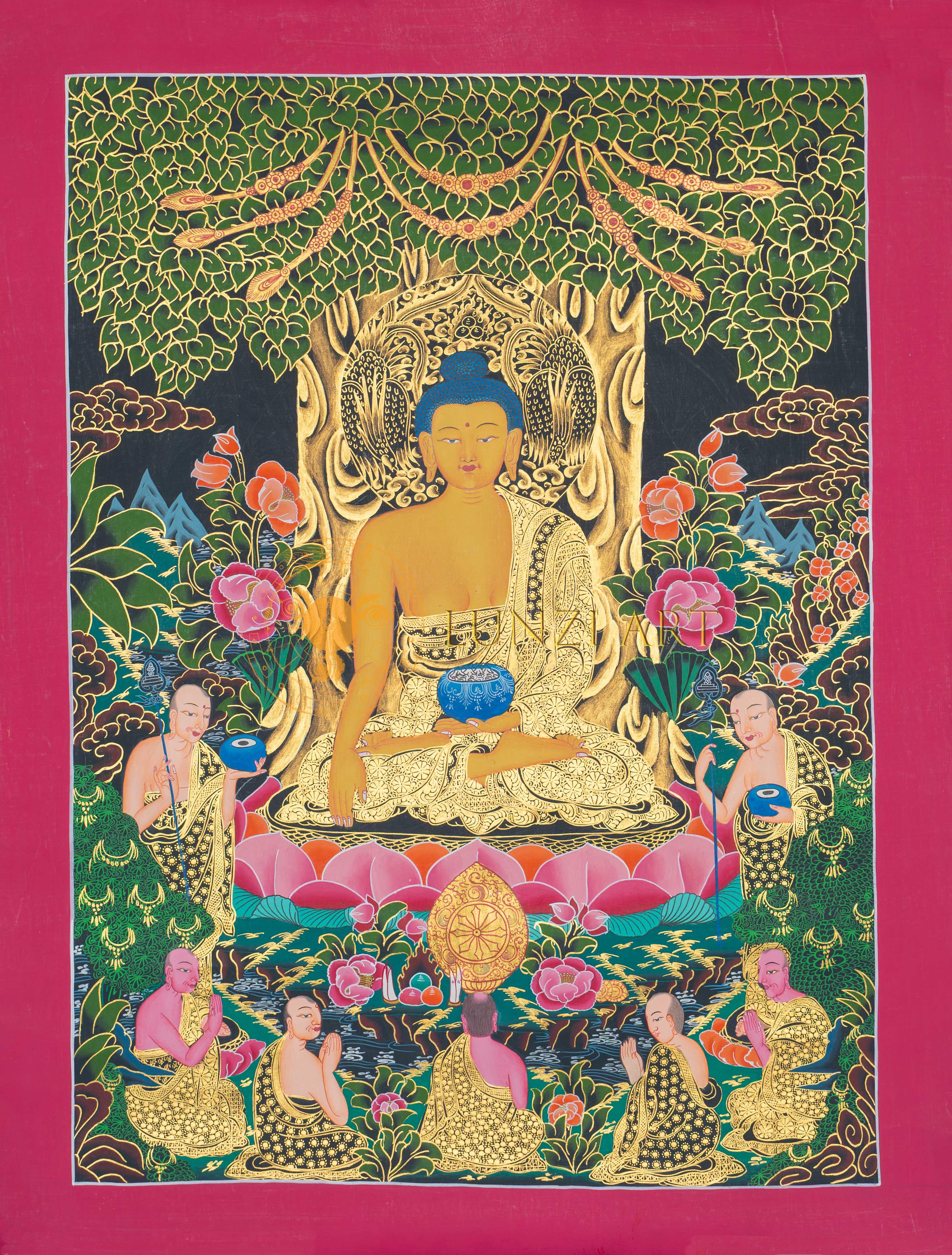 Hand-Painted Shakyamuni Buddha Thangka