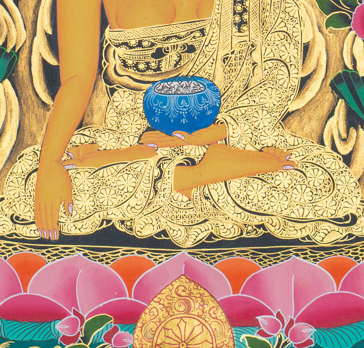 Hand-Painted Shakyamuni Buddha Thangka