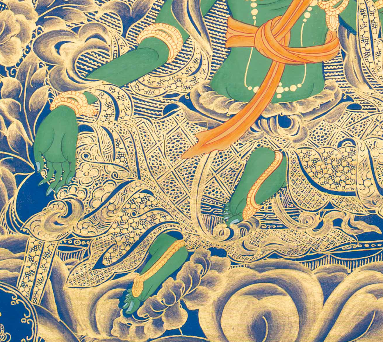 Hand-Painted Green Tara Thangka