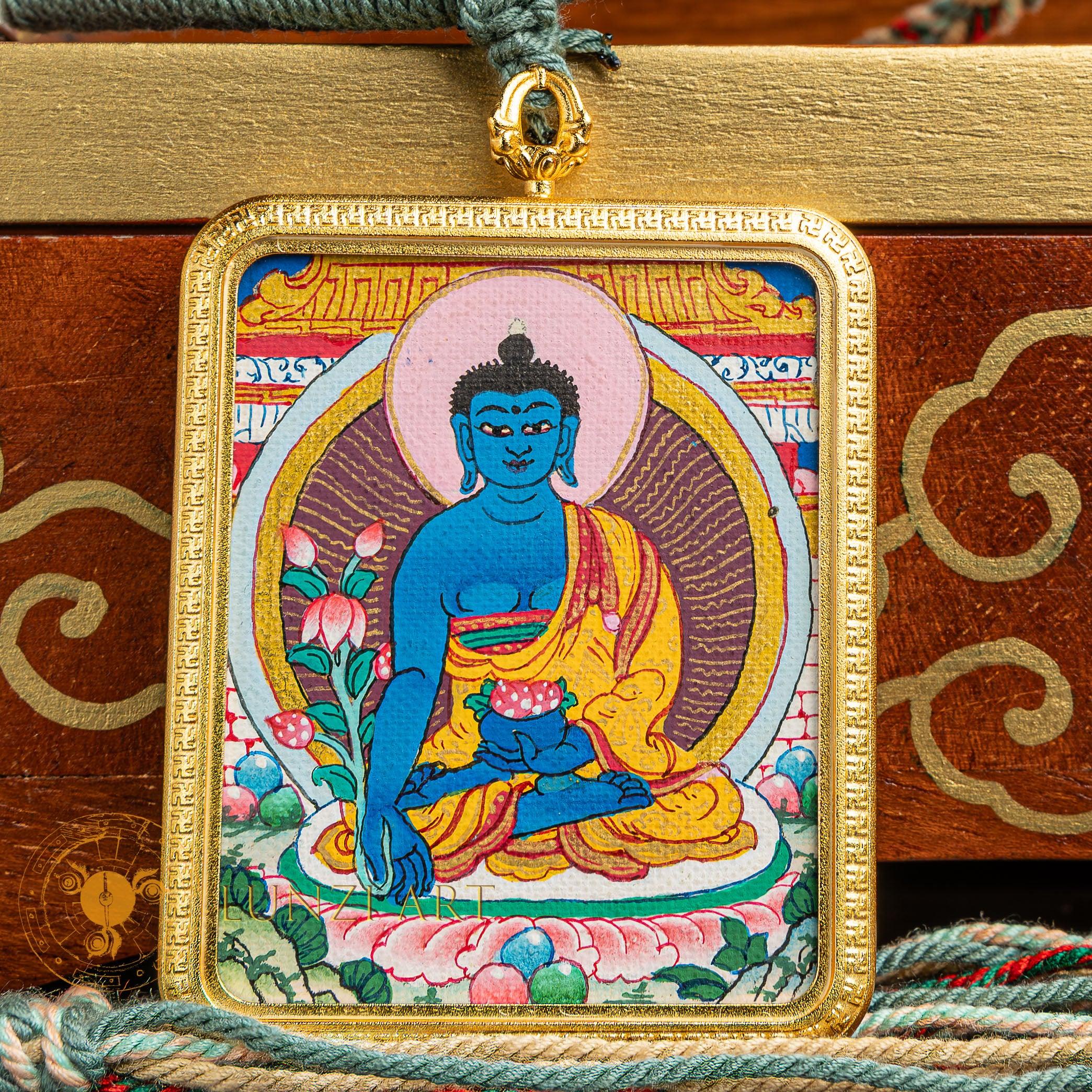 Medicine Buddha Ghau Thangka Locket: The Supreme Healer