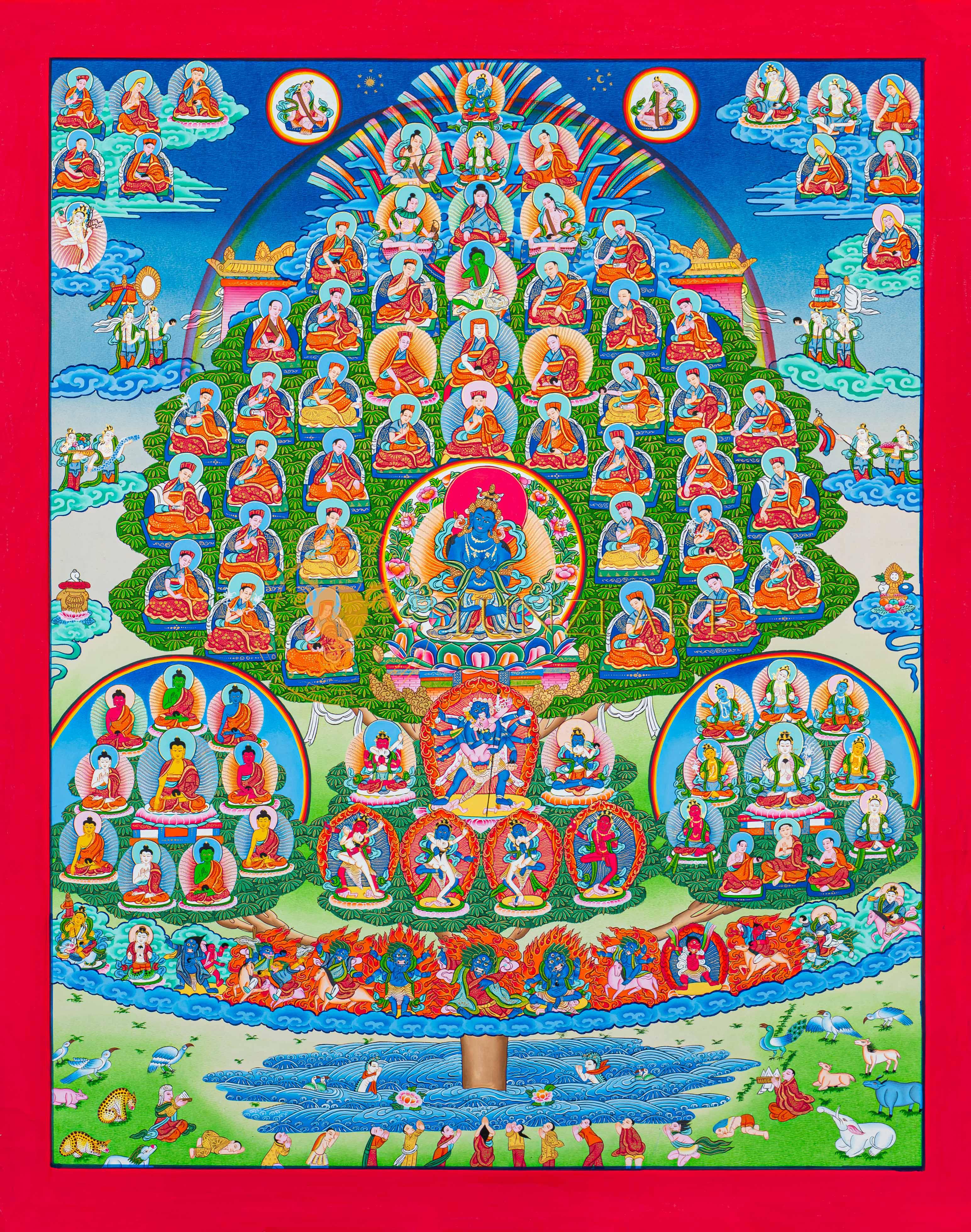 Celestial Tree of Enlightenment Thangka (Chokshing Tree/Dorje Chyang)