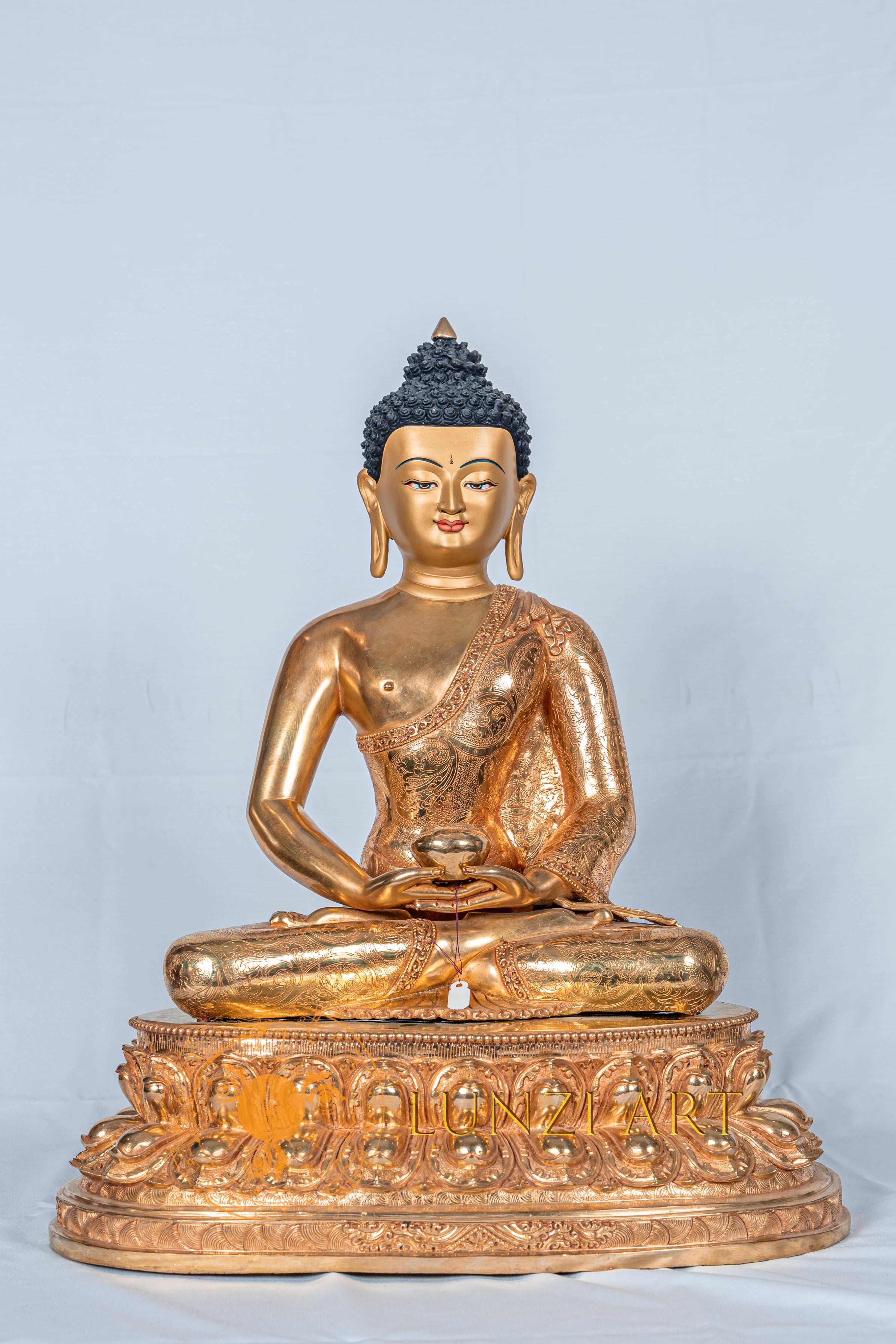 Amitabha Buddha Statue | Copper 24k Full Gold Plated