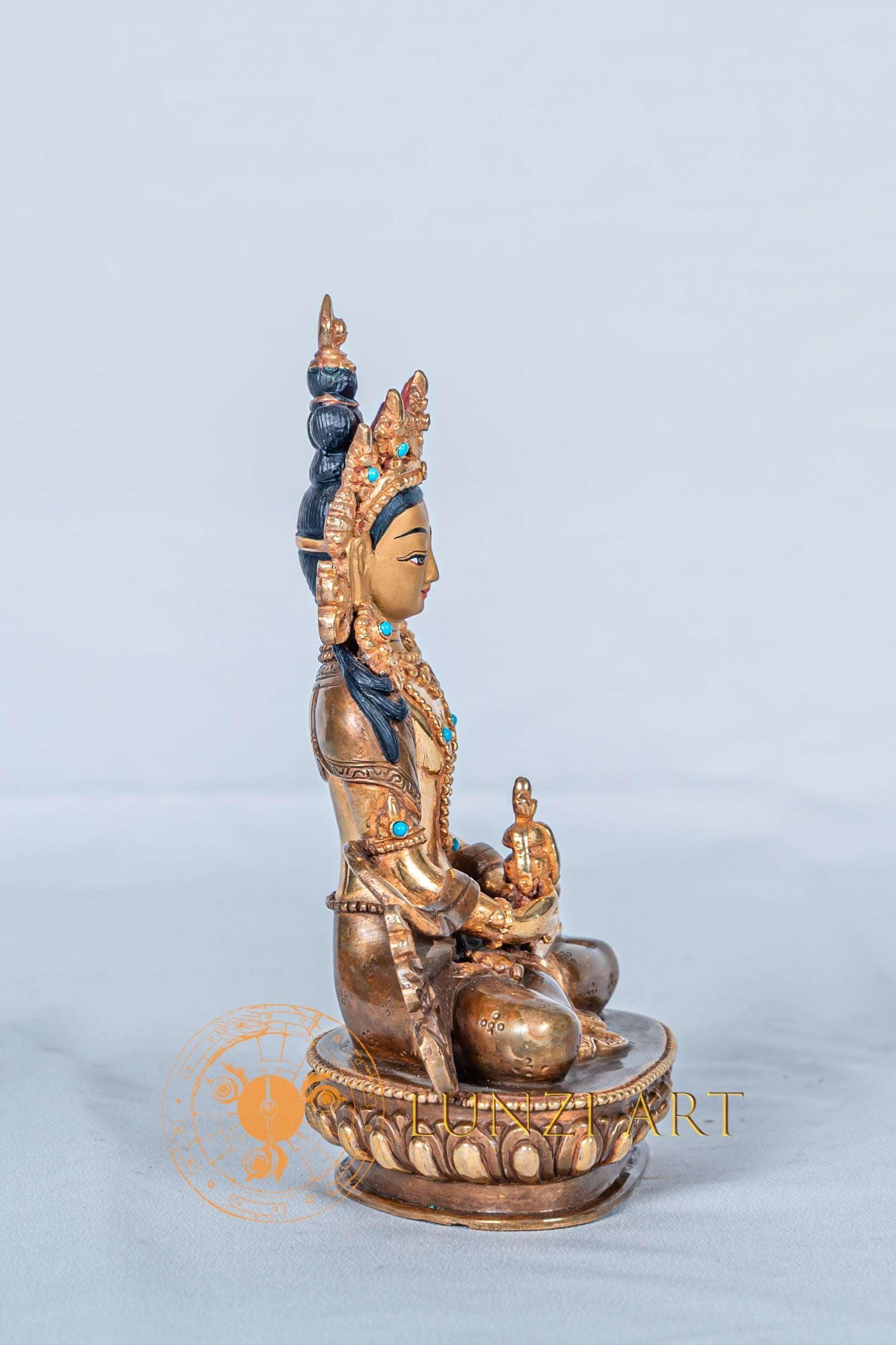 Aparmita Buddha Statue | Half Gold Plated Handmade Art