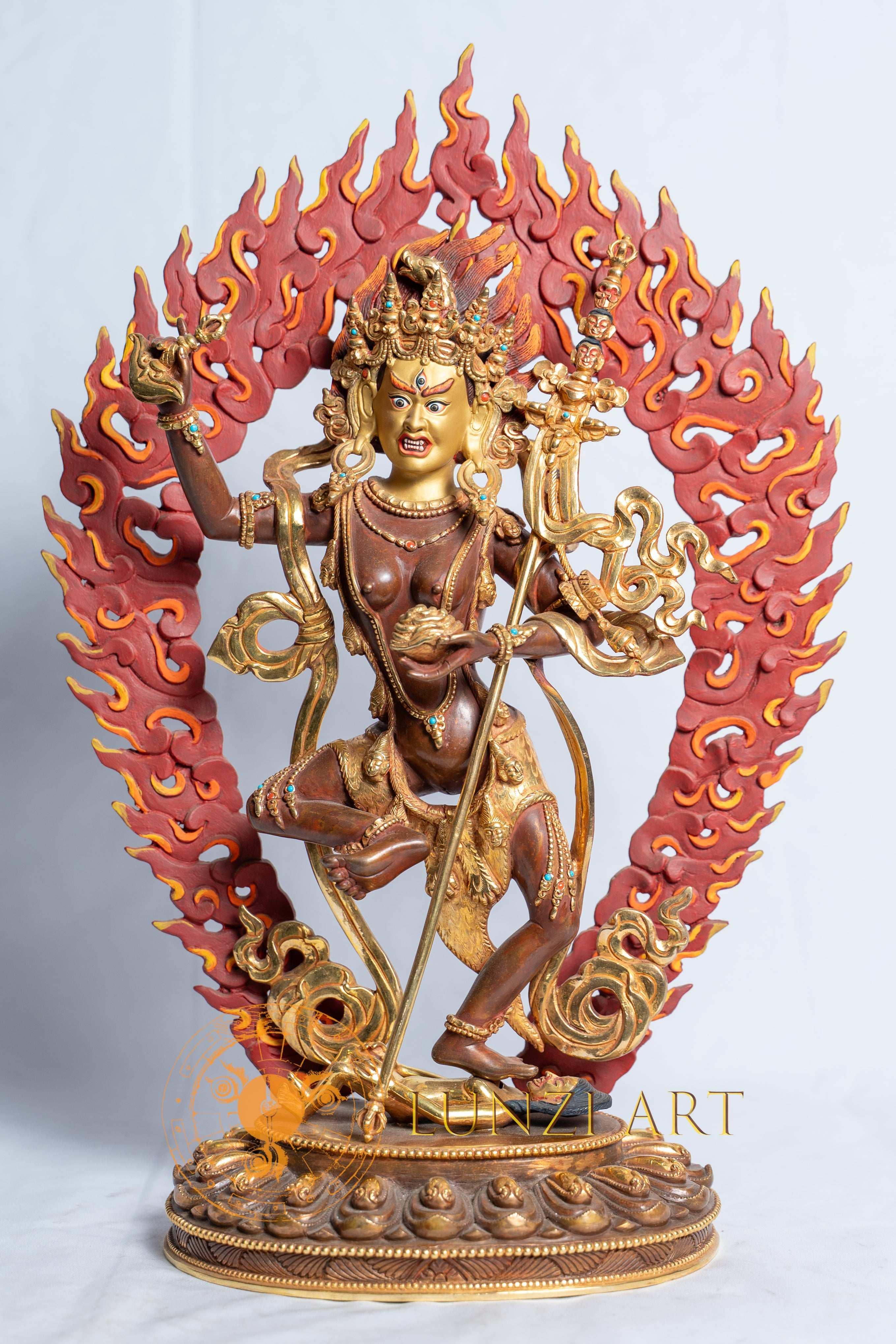Vajravarahi (Dorje Phagmo) Statue | Pure Copper with 24k Half Gold Plating