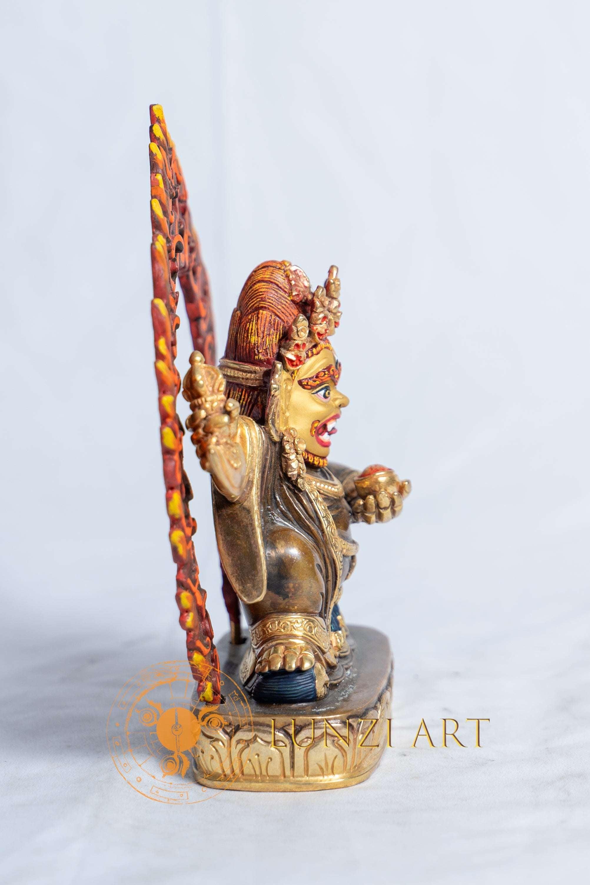 Mahakala Statue | Copper with 24k Half Gold Plating