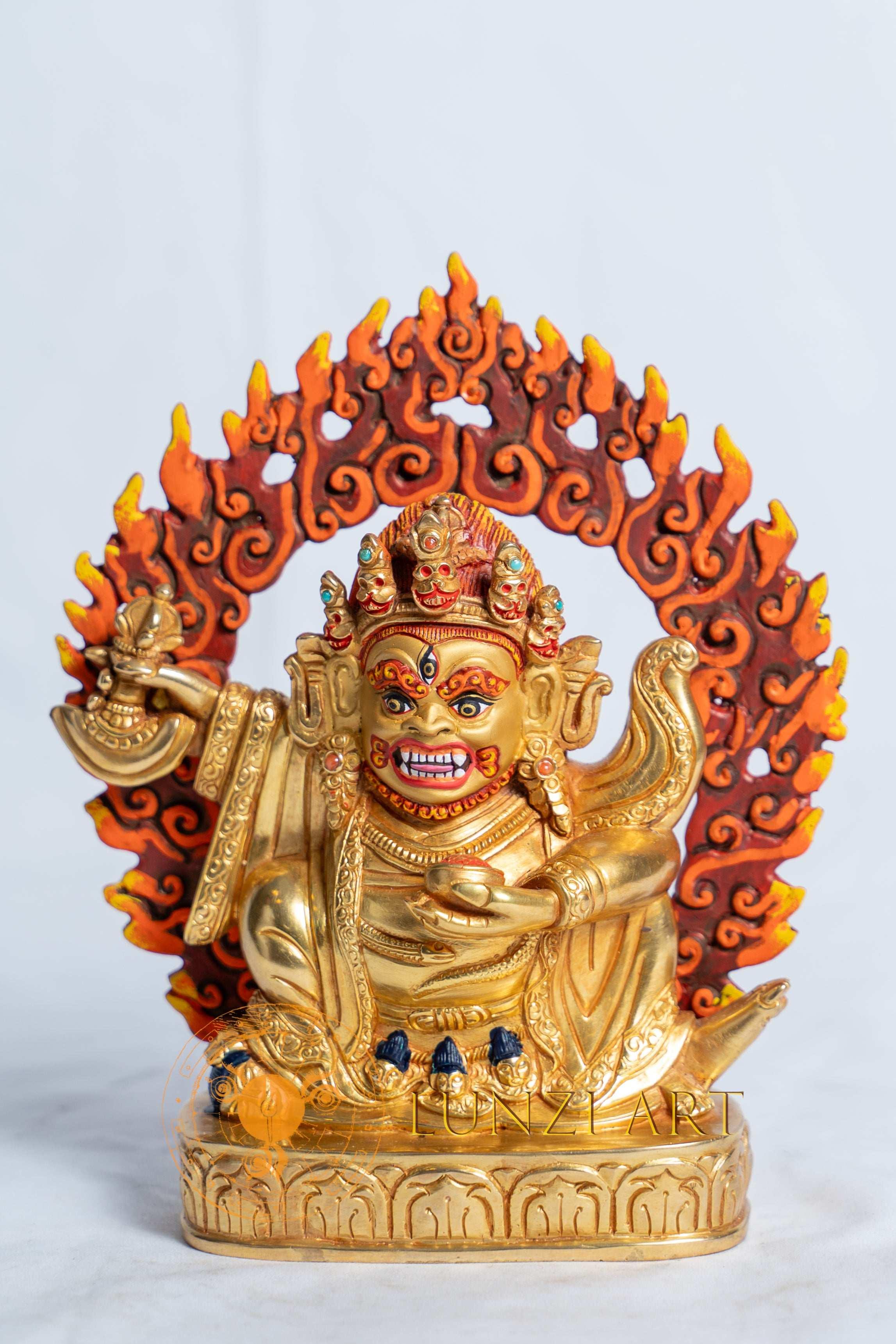 Handcrafted Mahakala Statue | Copper with 24k Full Gold Plating