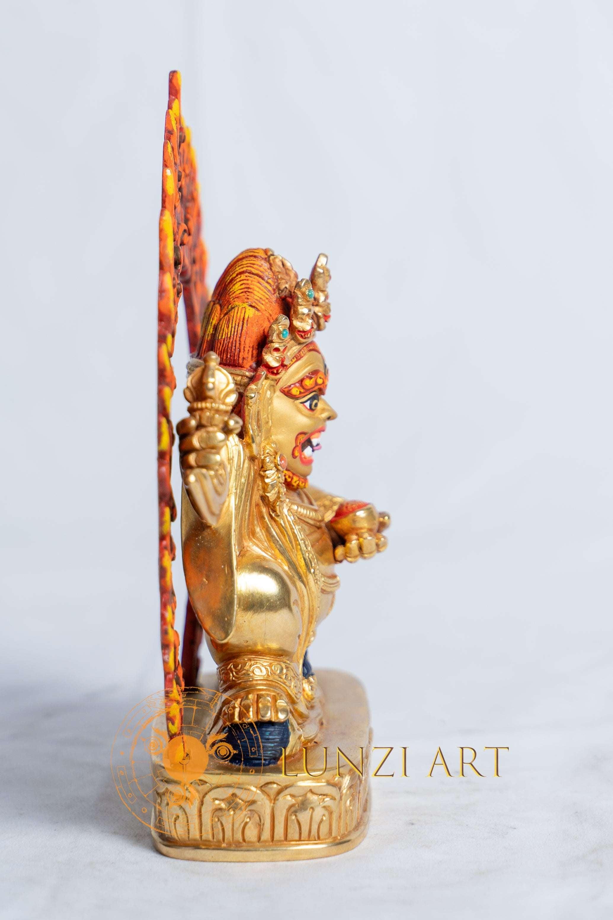 Handcrafted Mahakala Statue | Copper with 24k Full Gold Plating
