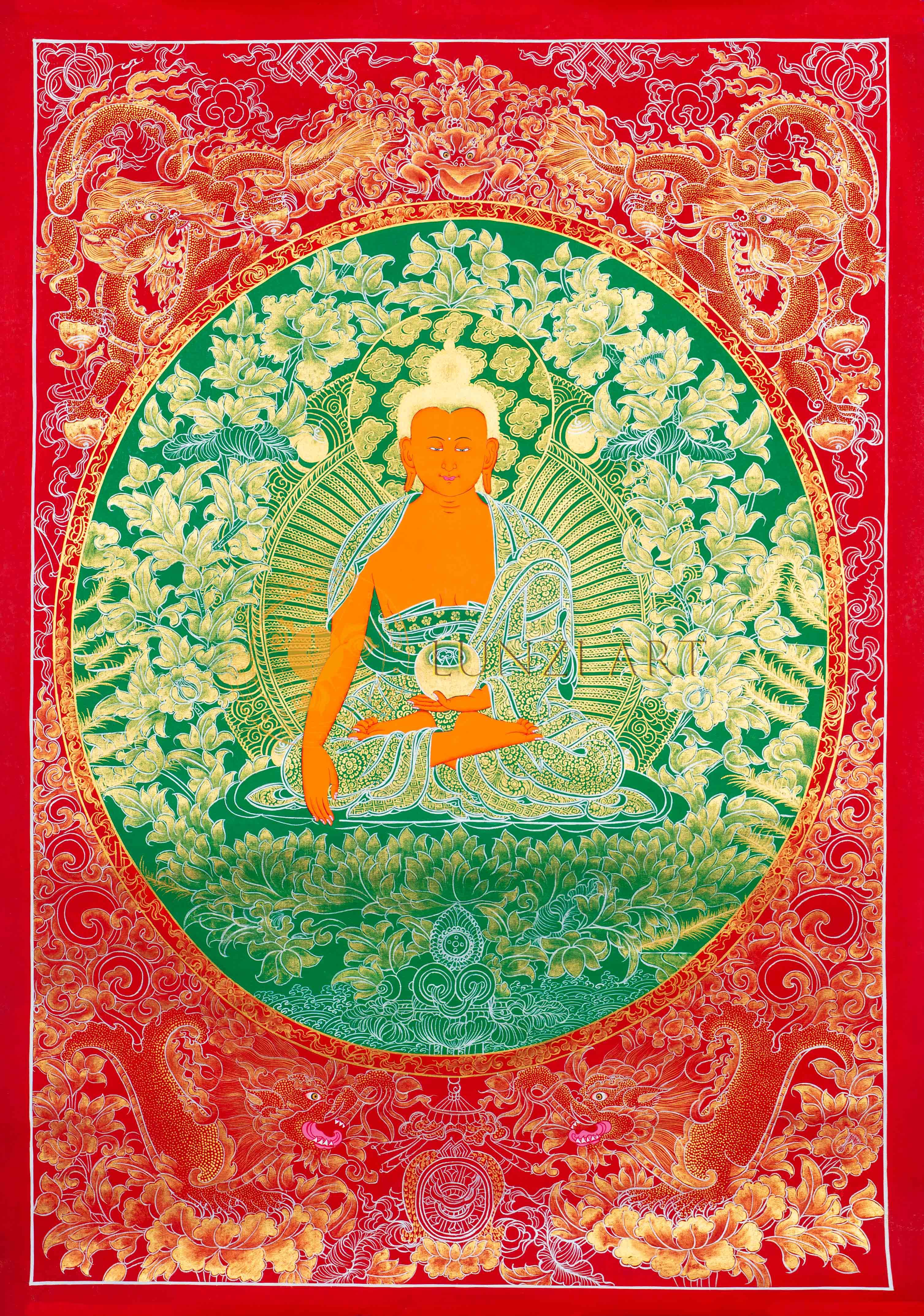 Hand-Painted Shakyamuni Buddha Thangka for Enlightenment & Serenity