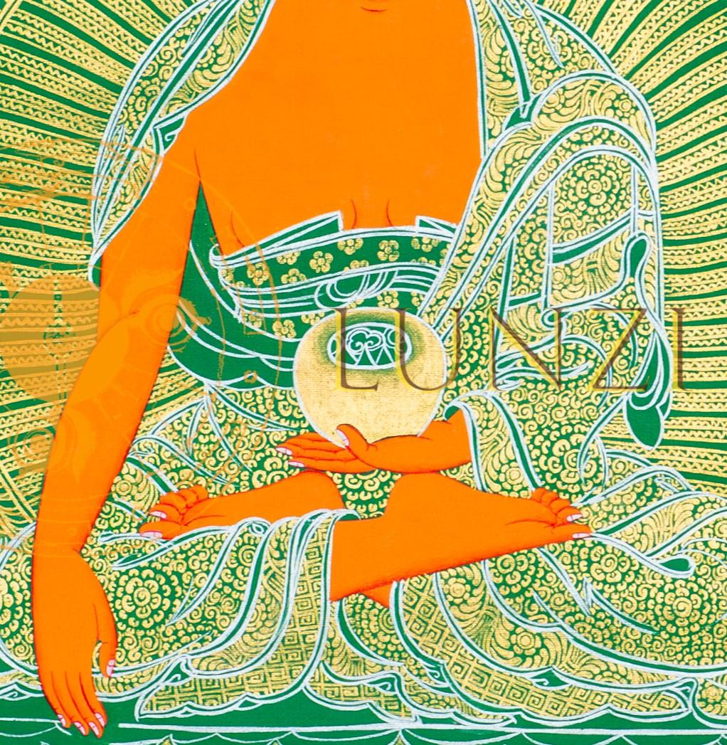 Hand-Painted Shakyamuni Buddha Thangka for Enlightenment & Serenity