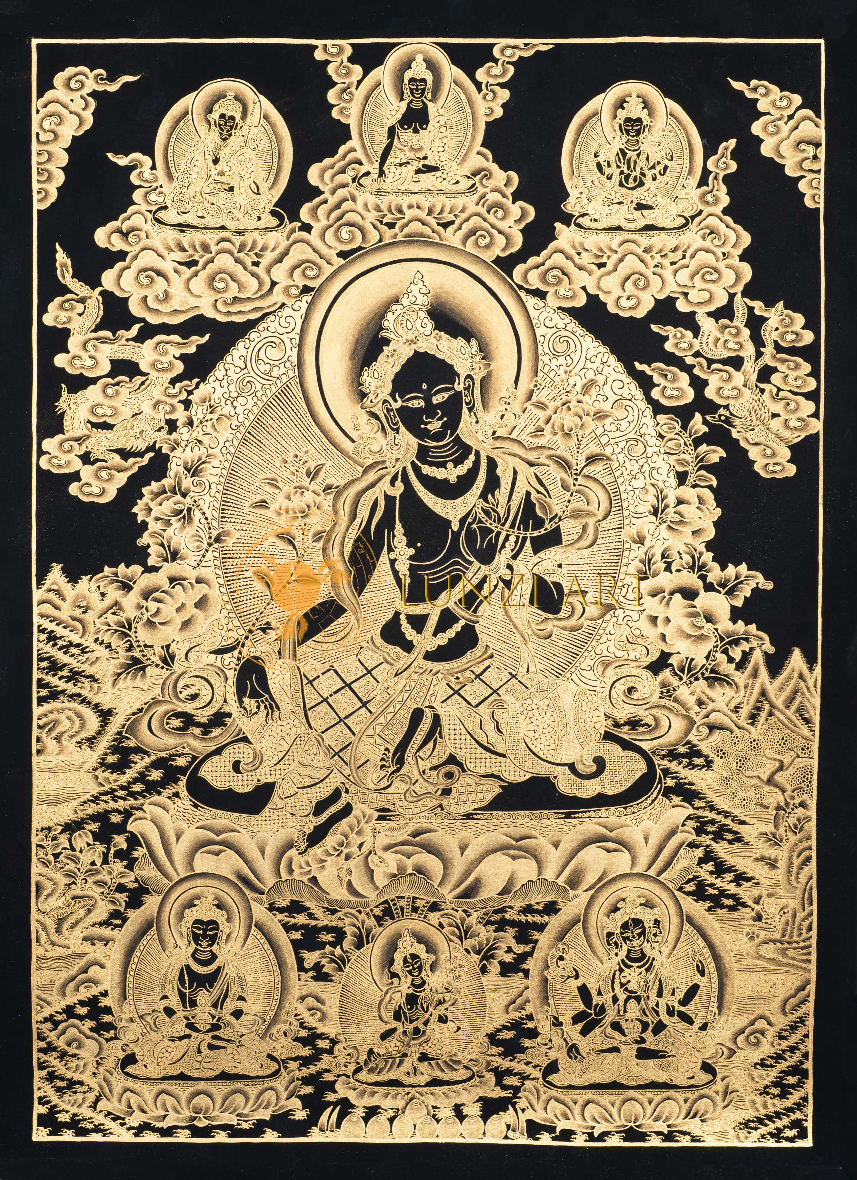 Handpainted Green Tara Thangka