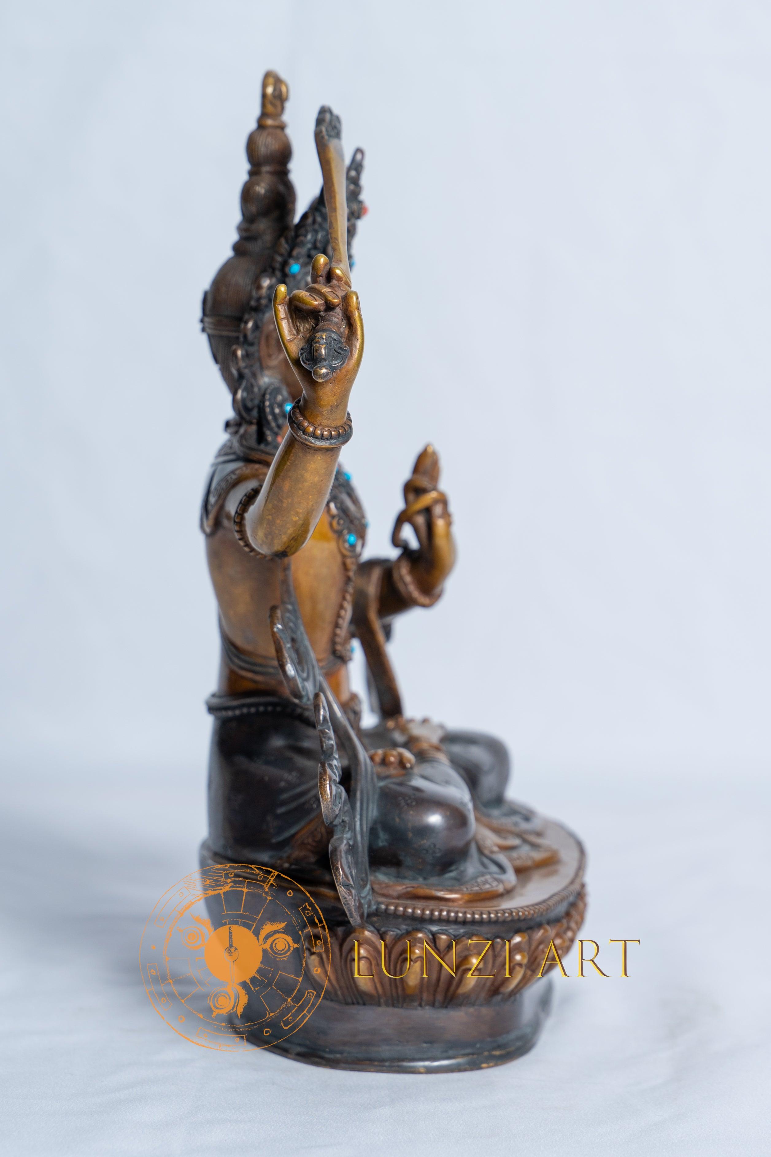 Compassionate Manjushri Statue | Copper Oxidized