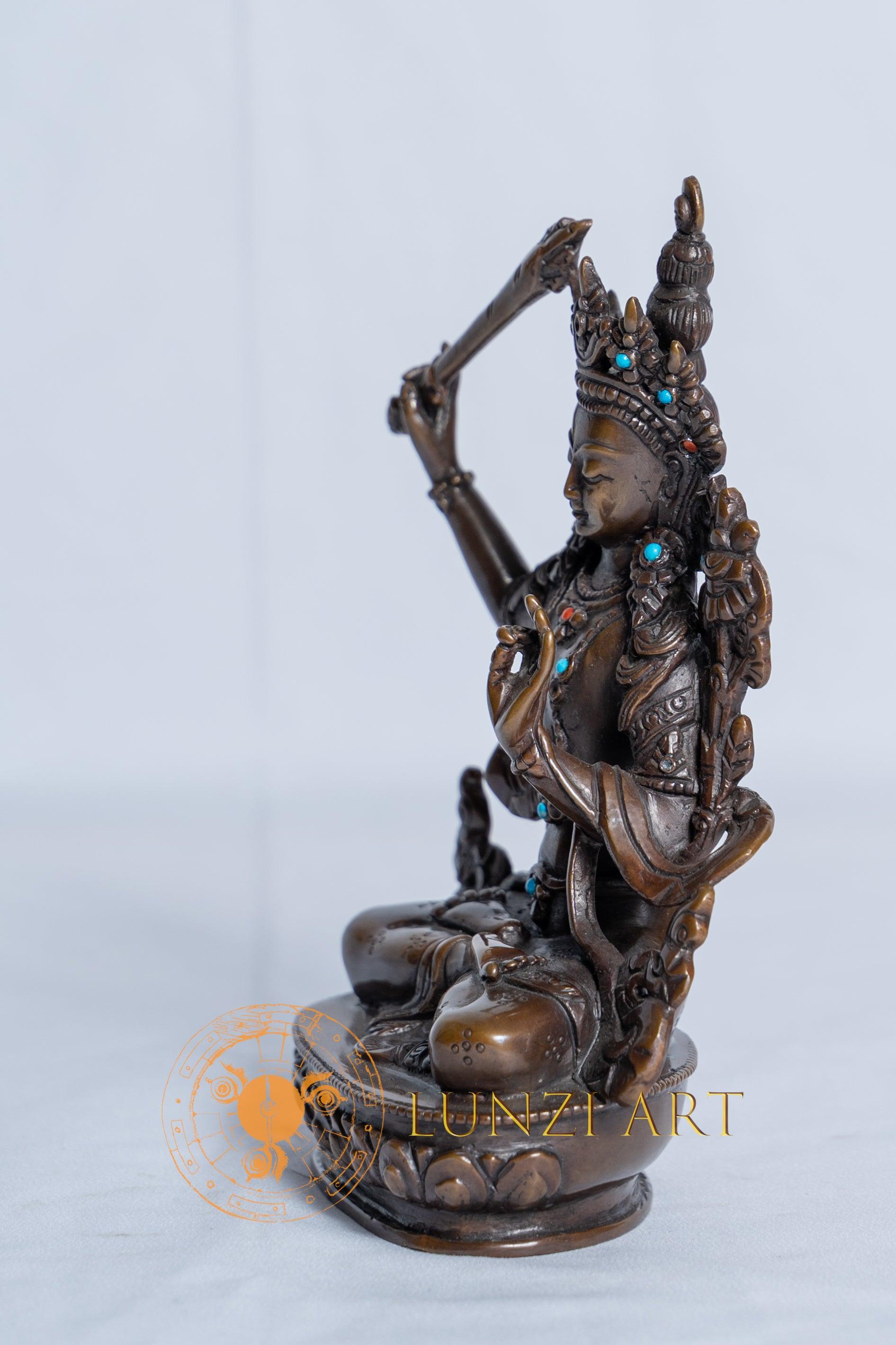 Spiritual Manjushri Statue | Copper Oxidized