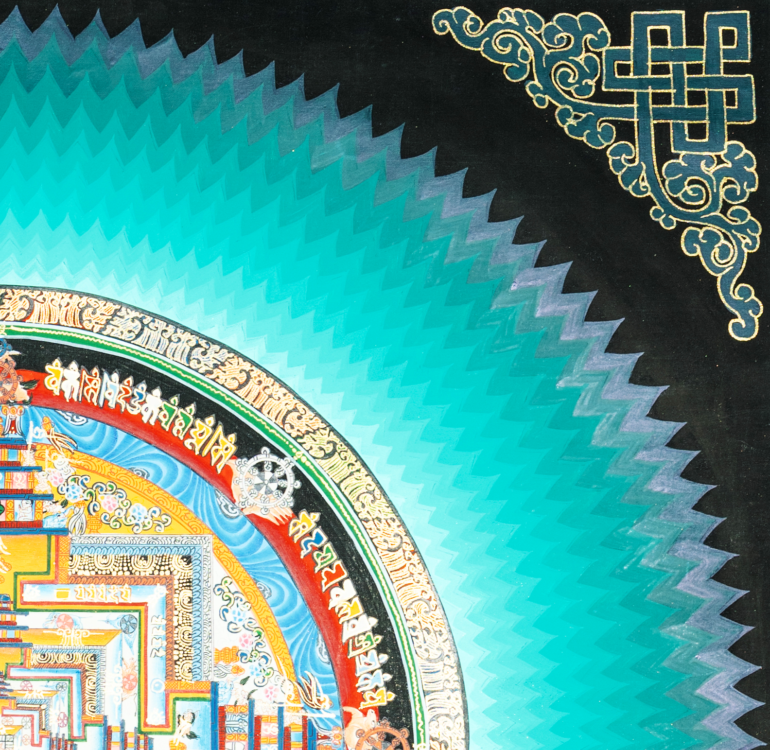 Handmade Lotus Kalachakra Mandala Thangka